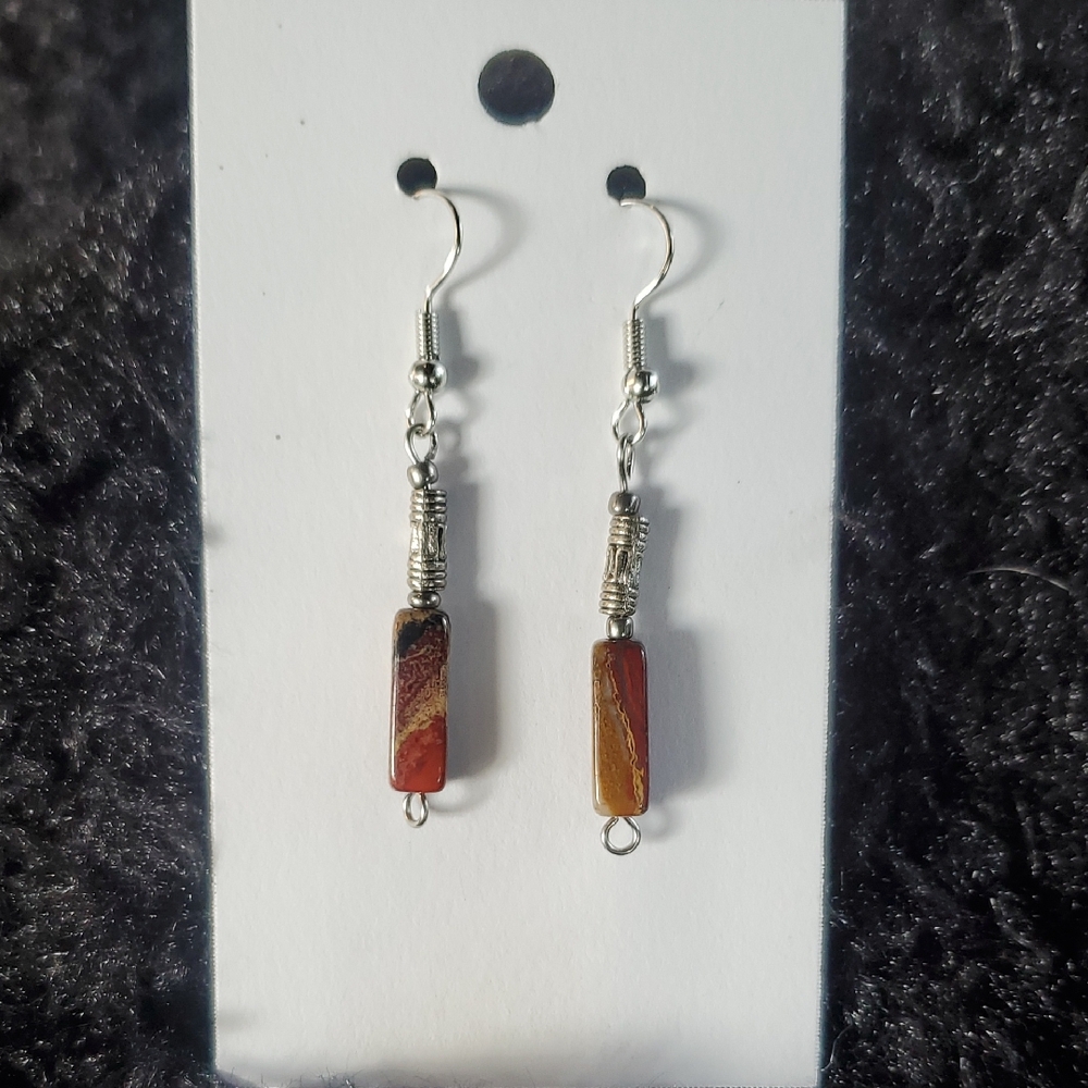 Elegant Red Jade Dangle Earrings